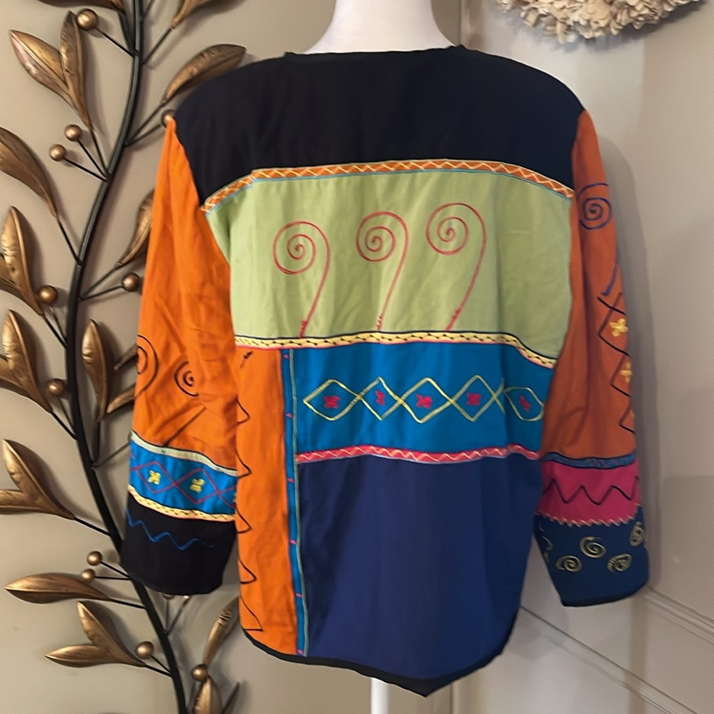 Allure Multicolor Patchwork Blazer - Picture 2 of 2